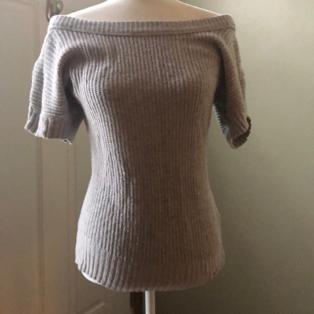 Heather Grey Off the shoulder knit sweater